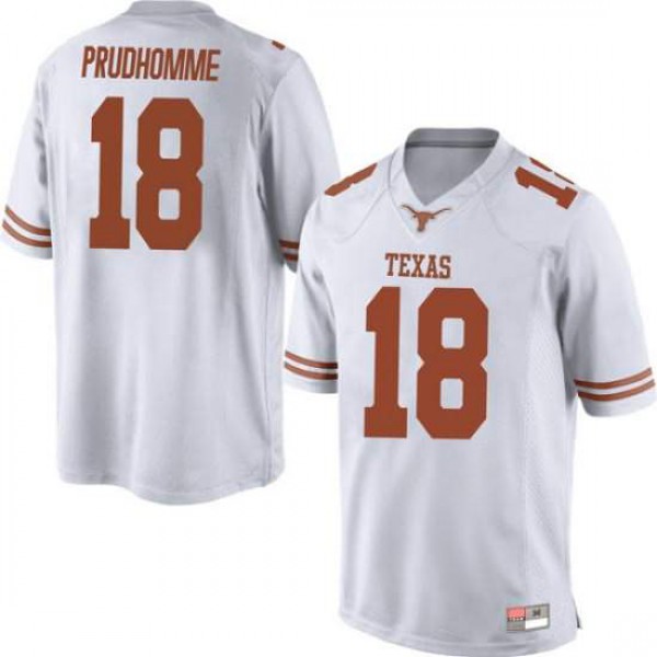 Men's Texas Longhorns #18 Tremayne Prudhomme Replica Stitched Jersey White